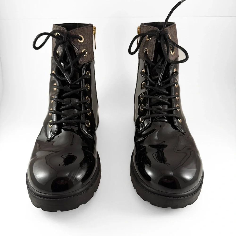 MICHAEL Michael Kors Women's Alistair Lace-Up Lug Sole Combat Booties - Picture 3 of 12